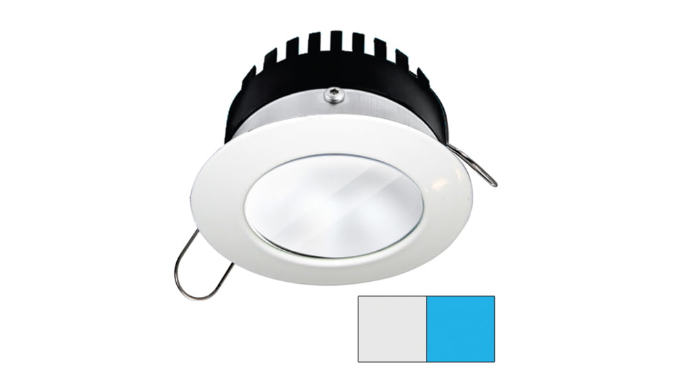 I2Systems Inc Apeiron PRO A506 6W LED Spring Mount Light, Round, Cool White /Blue/White Finish, A506-31AAG-E