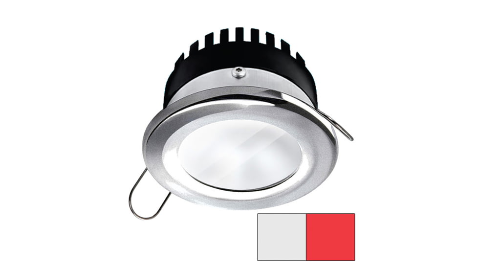 I2Systems Inc Apeiron PRO A506 6W LED Spring Mount Light, Round, Cool White /Red/Brushed Nickel Finish, A506-41AAG-H