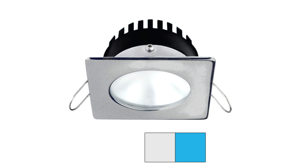 I2Systems Inc Apeiron PRO A506 6W LED Spring Mount Light, Square/Round, Cool White /Blue/Brushed Nickel Finish, A506-42AAG-E