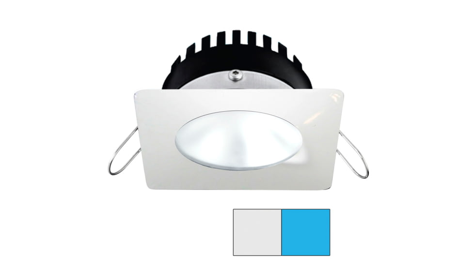 I2Systems Inc Apeiron PRO A506 6W LED Spring Mount Light, Square/Round, Cool White /Blue/White Finish, A506-32AAG-E