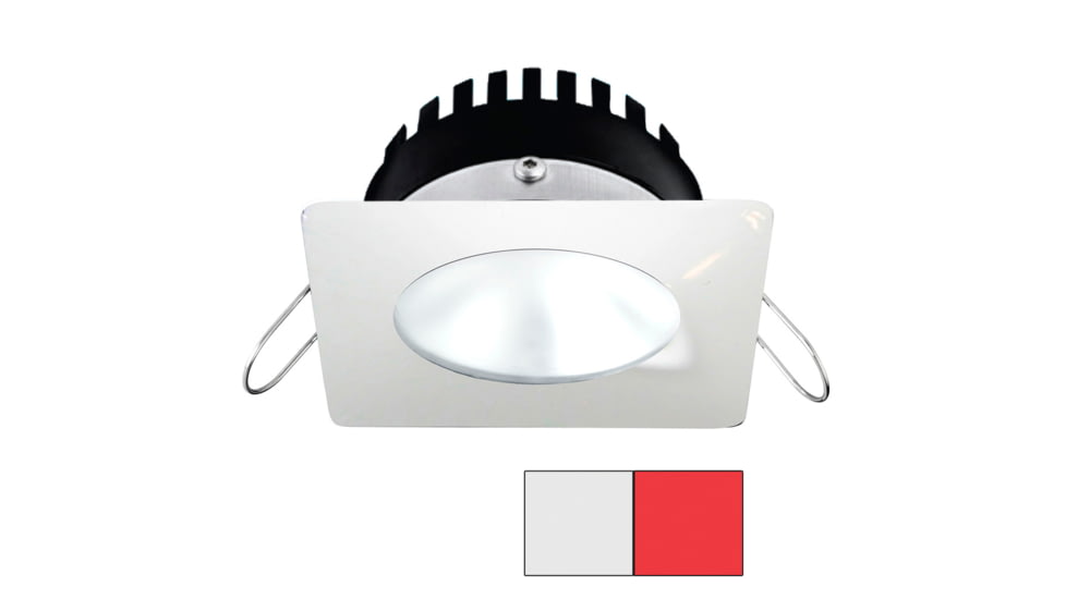 I2Systems Inc Apeiron PRO A506 6W LED Spring Mount Light, Square/Round, Cool White /Red/White Finish, A506-32AAG-H