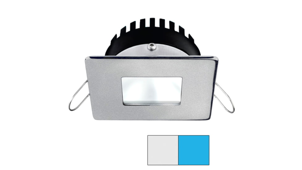 I2Systems Inc Apeiron PRO A506 6W LED Spring Mount Light, Square/Square, Cool White /Blue/Brushed Nickel Finish, A506-44AAG-E