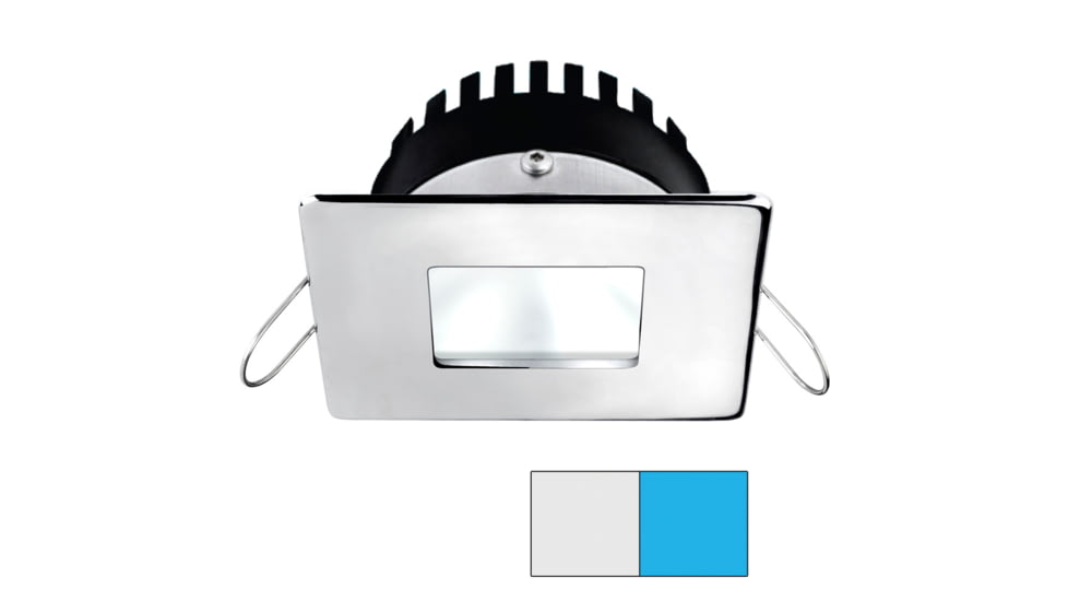 I2Systems Inc Apeiron PRO A506 6W LED Spring Mount Light, Square/Square, Cool White /Blue/Polished Chrome Finish, A506-14AAG-E