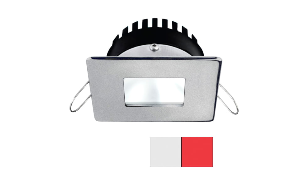 I2Systems Inc Apeiron PRO A506 6W LED Spring Mount Light, Square/Square, Cool White /Red/Brushed Nickel Finish, A506-44AAG-H