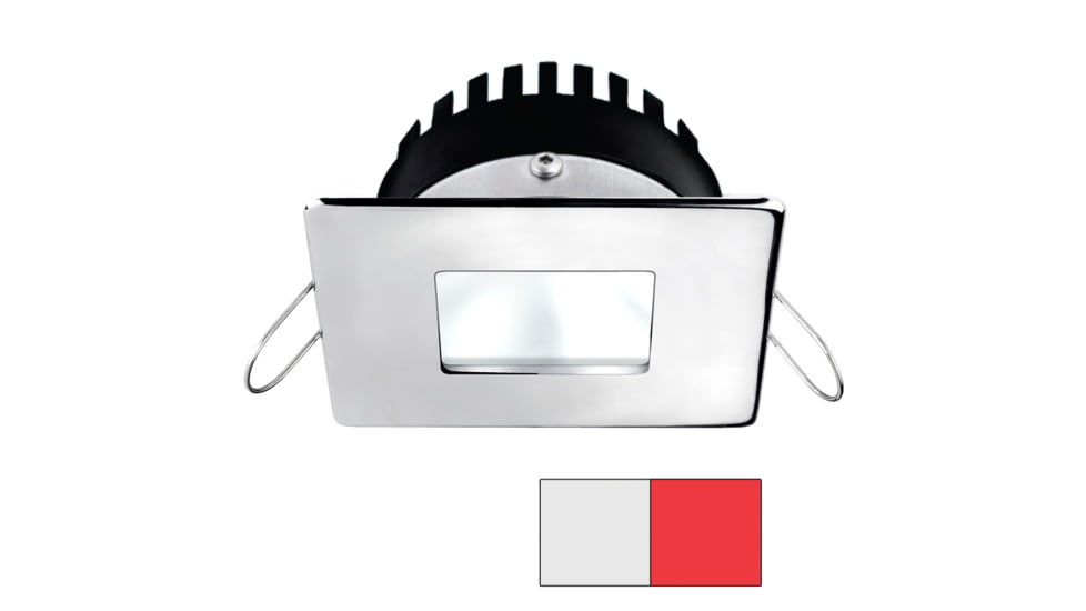 I2Systems Inc Apeiron PRO A506 6W LED Spring Mount Light, Square/Square, Cool White /Red/Polished Chrome Finish, A506-14AAG-H