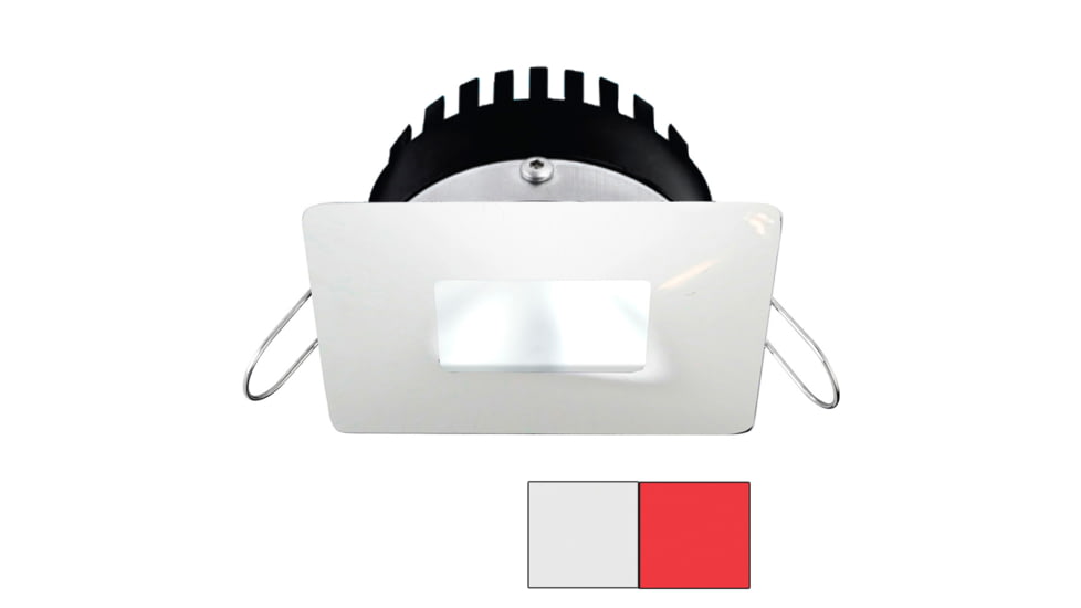 I2Systems Inc Apeiron PRO A506 6W LED Spring Mount Light, Square/Square, Cool White /Red /White Finish, A506-34AAG-H