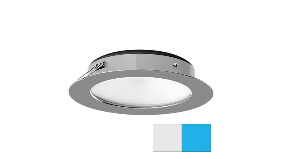 I2Systems Inc Apeiron Pro XL A526 6W LED Spring Mount Light, Cool White/Blue/Polished Chrome Finish, A526-11AAG-E