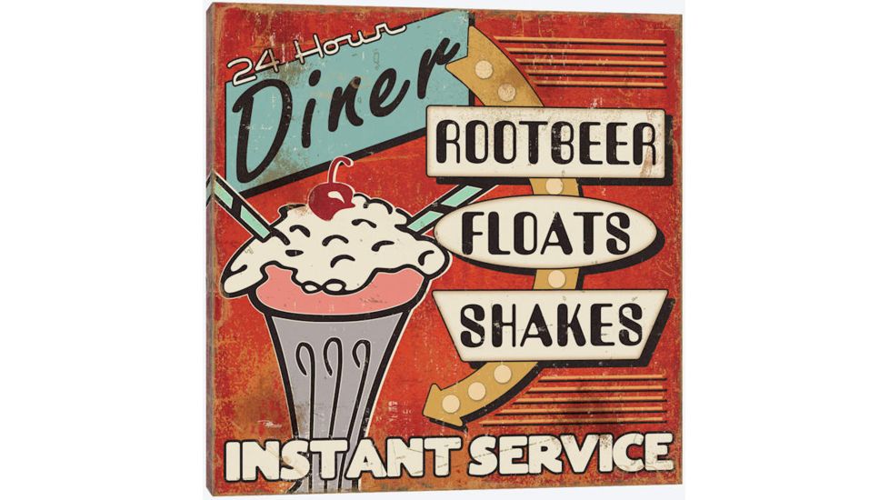 iCanvas Diners and Drive Ins III by Pela Studio Canvas Print, Multi, 37x37x0.75 WAC2193-1PC3-37x37