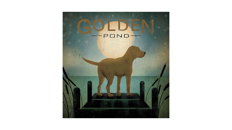 iCanvas Moonrise Yellow Dog - Golden Pond by Ryan Fowler Canvas Print, Multi, 26x26x0.75 WAC2034-1PC3-26x26