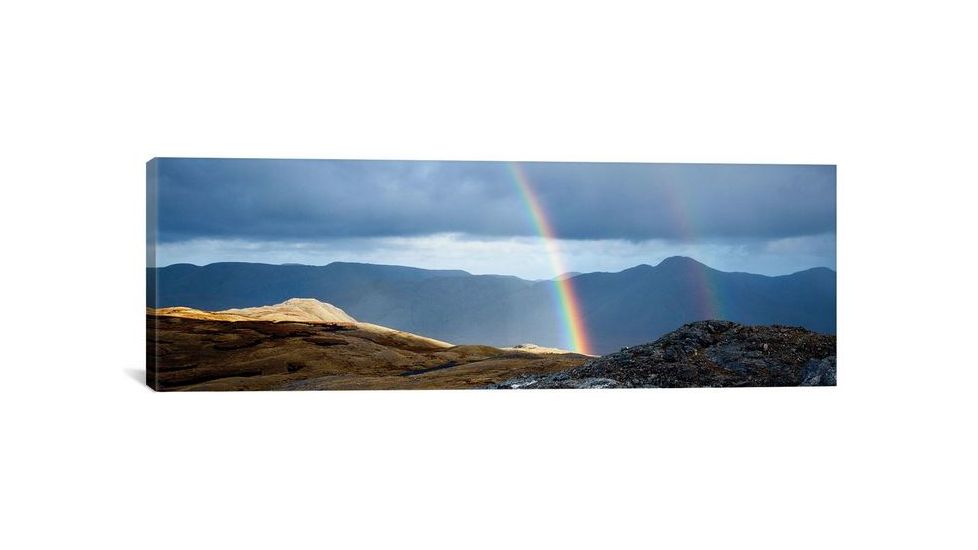 iCanvas Double Rainbow, Twelve Bens, Connemara, County Galway, Connacht Province, Republic Of Ireland by Gareth McCormack Canvas Print, Multi, 12 x 36 GAR34-1PC3-36x12