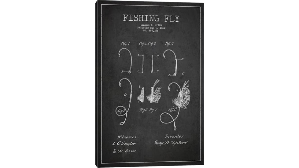 iCanvas Fishing Tackle Dark Patent BluePrint,26x18 by Aged Pixel Canvas,26x18, 26 x 18 ADP1179-1PC3-26x18