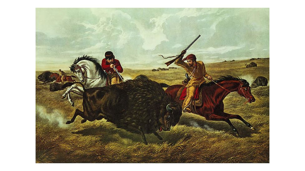 iCanvas Life on the Prairie - the Buffalo Hunt, 1862 by N. Currier Canvas Print, Multi, 26x40x0.75 BMN624-1PC3-40x26