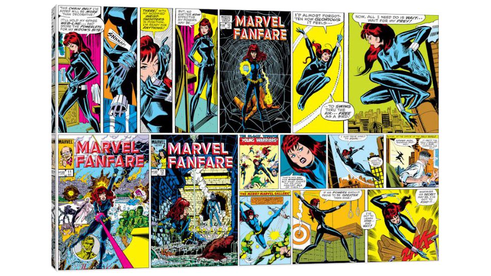 iCanvas Marvel Comic Book Black Widow Colored Covers and Panel by Marvel Comics Canvas Print, 18 x 26 MRV206-1PC3-26x18