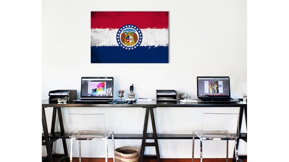 iCanvas Missouri Flag, Grunge Painted Canvas Print, Multi, 40x26x0.75 FLG671-1PC3-40x26