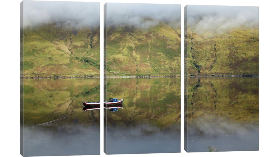 iCanvas Misty Reflection, Killary Harbour, Connemara, County Mayo, Connacht Province, Republic Of Ireland by Gareth McCormack Canvas Print, Multi, 40 x 60 GAR60-3PC3-60x40