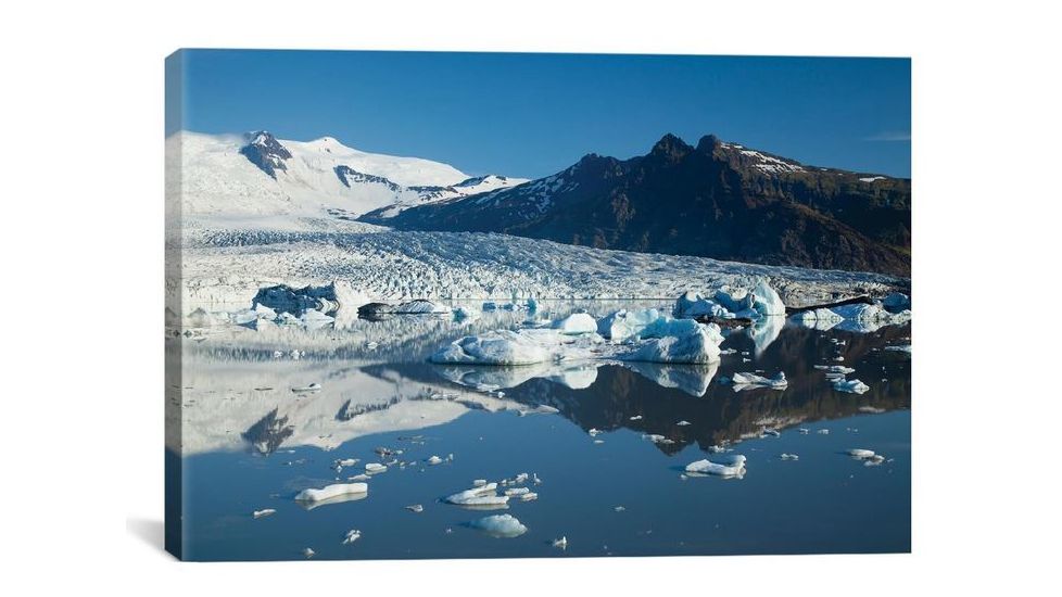 iCanvas Reflection Of Fjallsjokull I, Fjallsarlon Glacier Lake, Vatnajokull National Park, Sudurland, Iceland by Gareth McCormack Canvas Print, Multi, 12 x 18 GAR73-1PC3-18x12