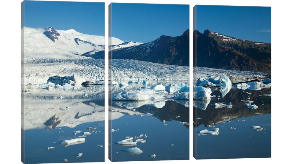 iCanvas Reflection Of Fjallsjokull I, Fjallsarlon Glacier Lake, Vatnajokull National Park, Sudurland, Iceland by Gareth McCormack Canvas Print, Multi, 40 x 60 GAR73-3PC3-60x40