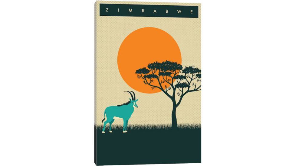 iCanvas Zimbabwe by Jazzberry Blue Canvas,26x18, 26 x 18 JBL85-1PC3-26x18
