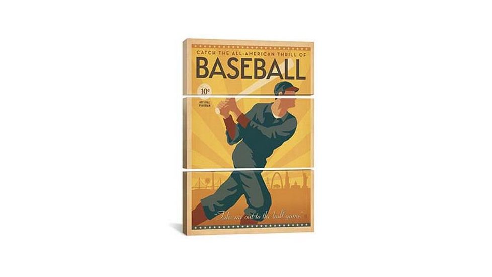 iCanvas Baseball by Anderson Design Group Print, Multi, 60x40x0.75, 3P ADG230-3PC3-60x40