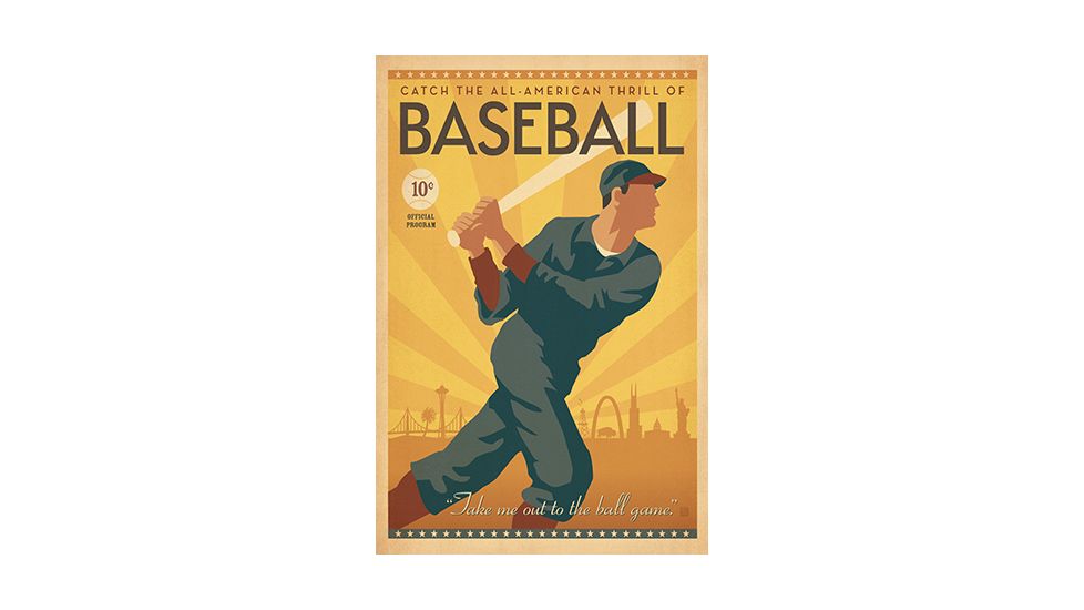 iCanvas Baseball by Anderson Design Group Print, Multi, 40x26x0.75 ADG230-1PC3-40x26