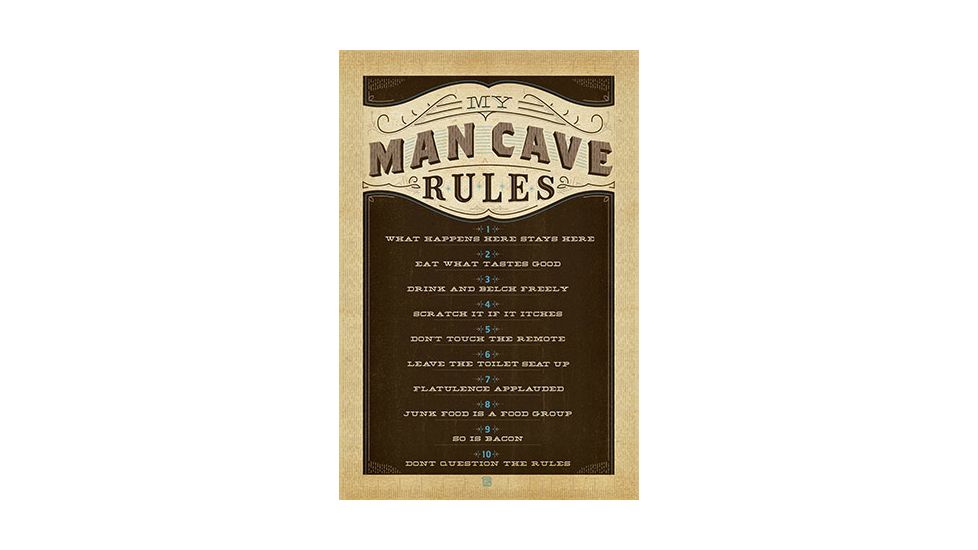 iCanvas Man Cave Rules by Anderson Design Group Print, Multi, 40x26x0.75 ADG262-1PC3-40x26