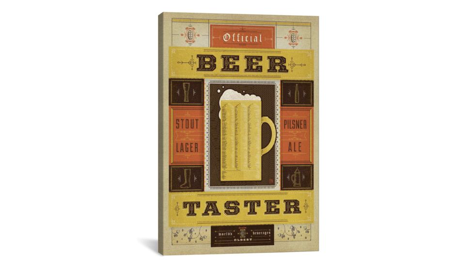 iCanvas Official Beer Taster by Anderson Design Group Print, Multi, 26x18x0.75 ADG265-1PC3-26x18