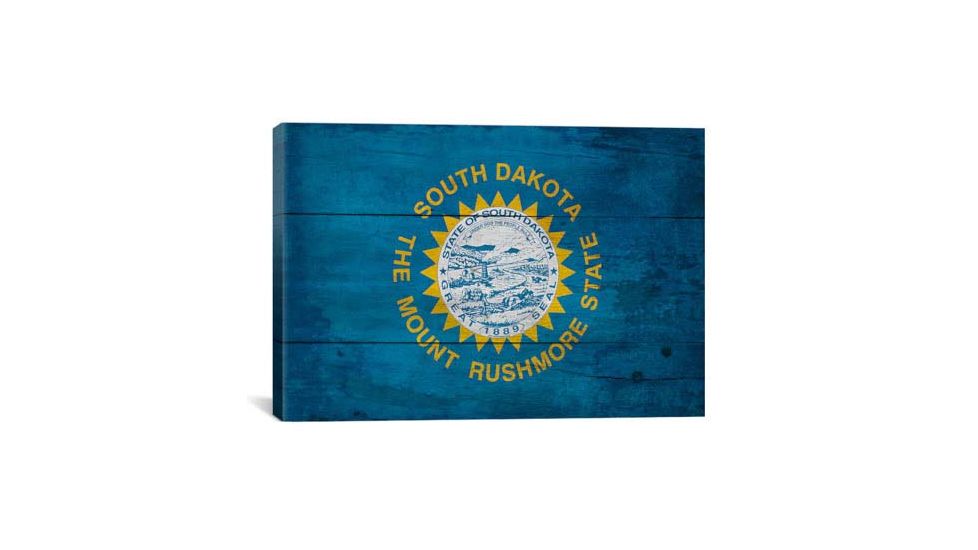 iCanvas South Dakota Flag, Wood Planks Canvas Print, Multi, 26x18x0.75 FLG385-1PC3-26x18