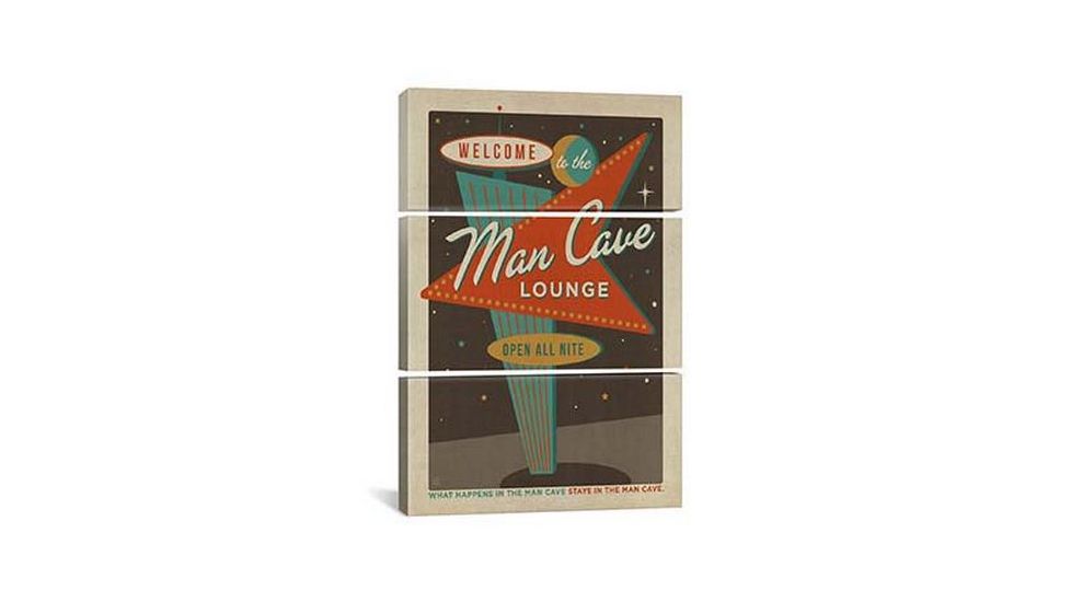 iCanvas Vegas Man Cave Sign by Anderson Design Group Print, Multi, 60x40x0.75, 3P ADG270-3PC3-60x40