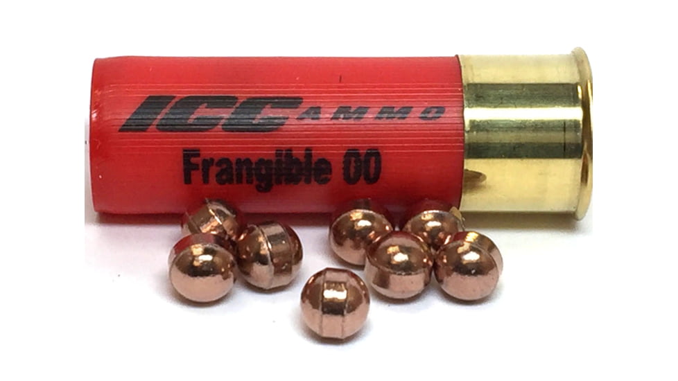 ICC Ammo 12 gauge 270 Grain Frangible 00 Buck Plastic Pistol Ammo, 5 Rounds, 012-009SHT-B