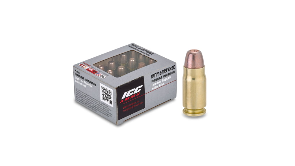 ICC Ammo .357 SIG 100 Grain Frangible Hollow Point Brass Pistol Ammo, 50 Rounds, 357-100XHP-B