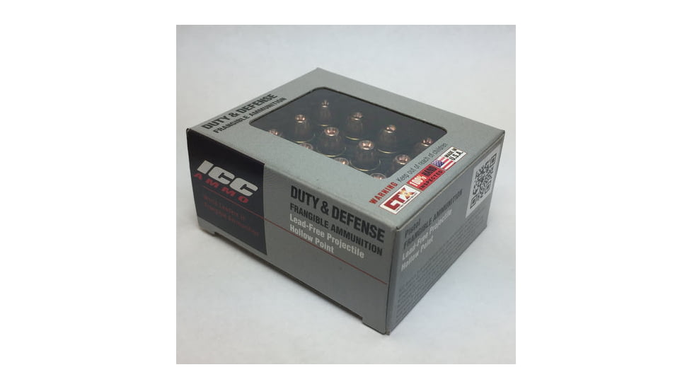 ICC Ammo .40 S&amp;W 125 Grain Frangible Hollow Point Brass Pistol Ammo, 500 Rounds, 040-125XHP500