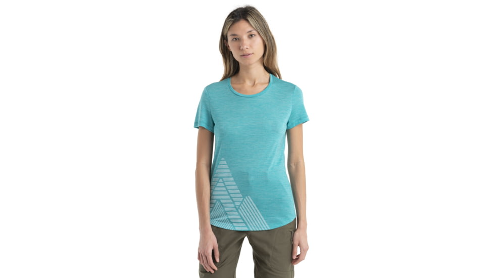 Icebreaker 125 Cool-Lite Sphere II Short Sleeve Tee Peak T-Shirt - Womens, Flux Green Heather, Small, IB0A56SP873S