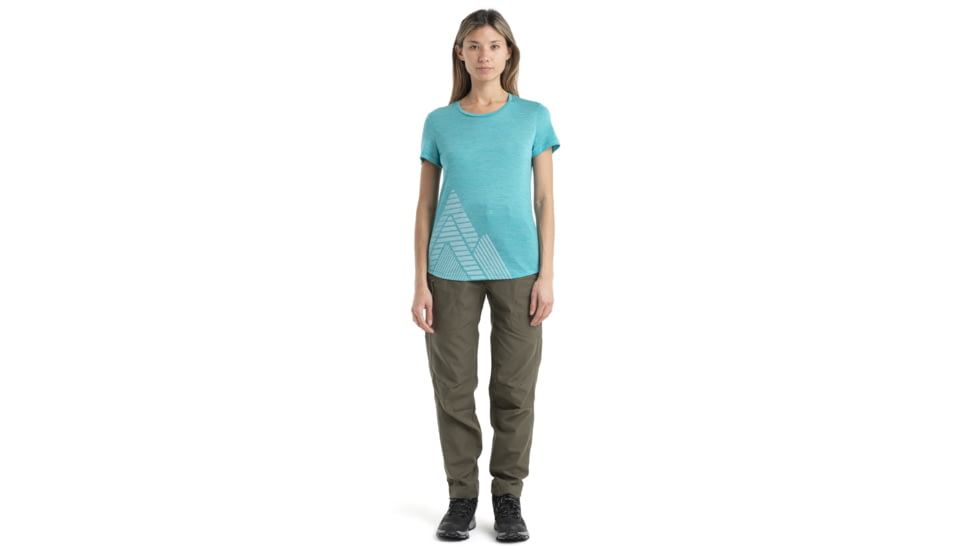 Icebreaker 125 Cool-Lite Sphere II Short Sleeve Tee Peak T-Shirt - Womens, Flux Green Heather, Small, IB0A56SP873S