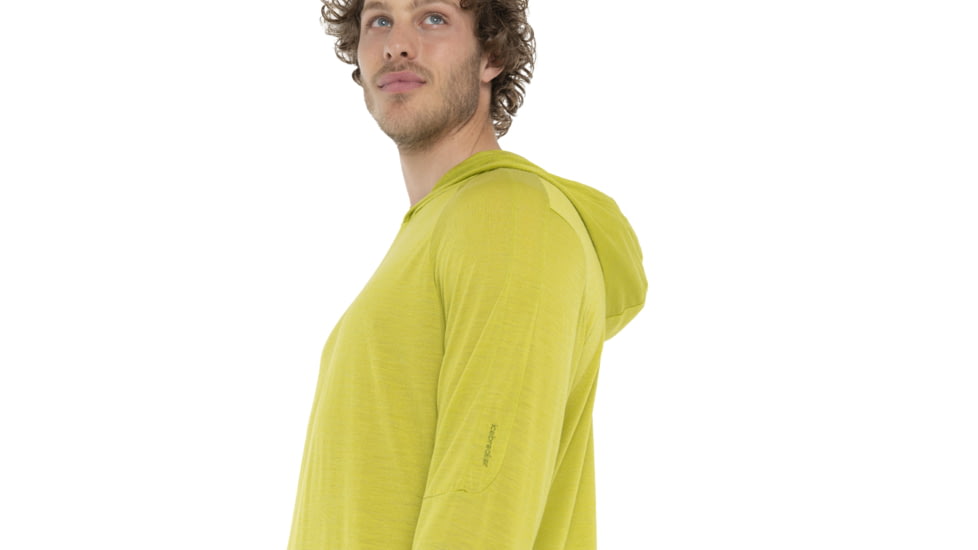 Icebreaker 125 Cool-Lite Sphere Long Sleeve Hoodie - Men's, Bio Lime, Extra Large, IB0A56EU864XL