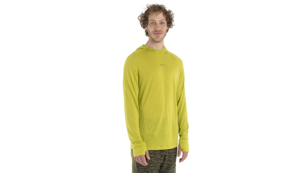 Icebreaker 125 Cool-Lite Sphere Long Sleeve Hoodie - Mens, Bio Lime, Extra Large, IB0A56EU864XL