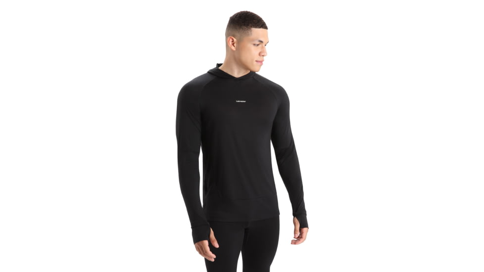 Icebreaker 125 Cool-Lite Sphere Long Sleeve Hoodie - Mens, Black, Large, IB0A56EU001L