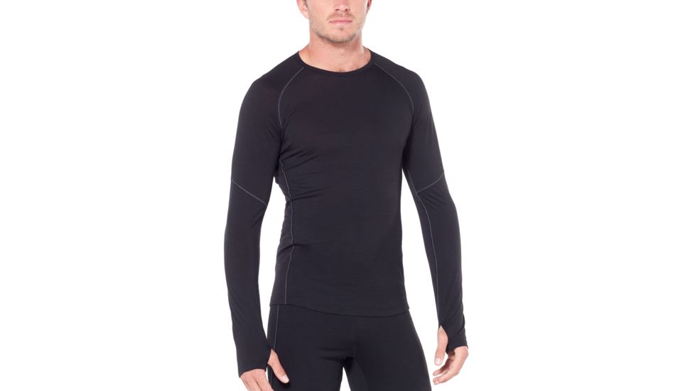 Icebreaker 150 Zone Long Sleeve Crewe, Black/Mineral, Extra Large, 104331-001-XL