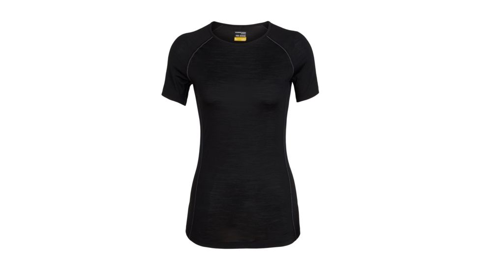 Icebreaker 150 Zone Short Sleeve Crewe, Black/Mineral, Extra Large, 104330-001-XL