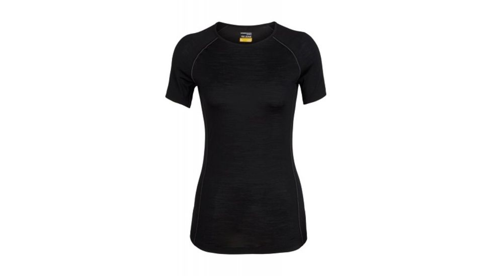 Icebreaker 150 Zone Short Sleeve Crewe, Black/Mineral, Large, 104330-001-L