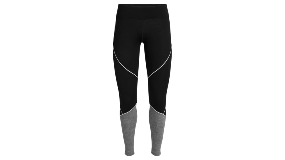 Icebreaker 200 Oasis Deluxe Leggings - Womens, Black/Gritstone HTHR, Large, 104386A04L