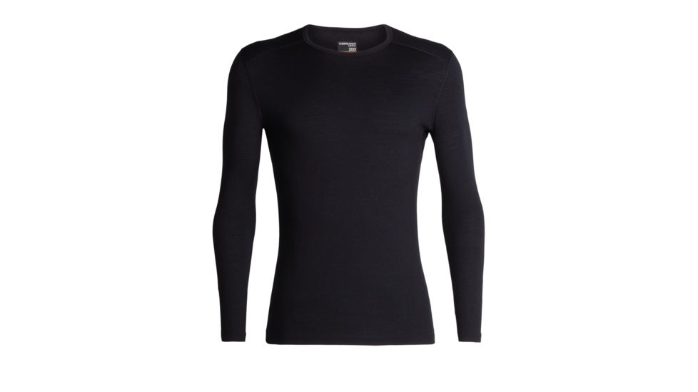 Icebreaker Merino 200 Oasis LS Crewe - Men's, Black, Extra Large, IB104365001XL