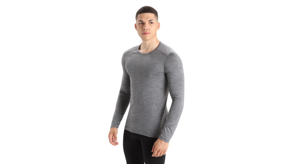Icebreaker 200 Oasis Long Sleeve Crewe - Mens, Gritstone Heather, Large, IB104365013L