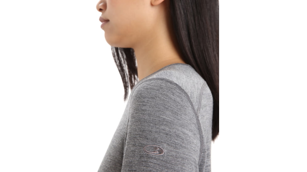 Icebreaker 200 Oasis Long Sleeve Crewe - Womens, Gritstone Heather, Extra Small, IB104375013XS