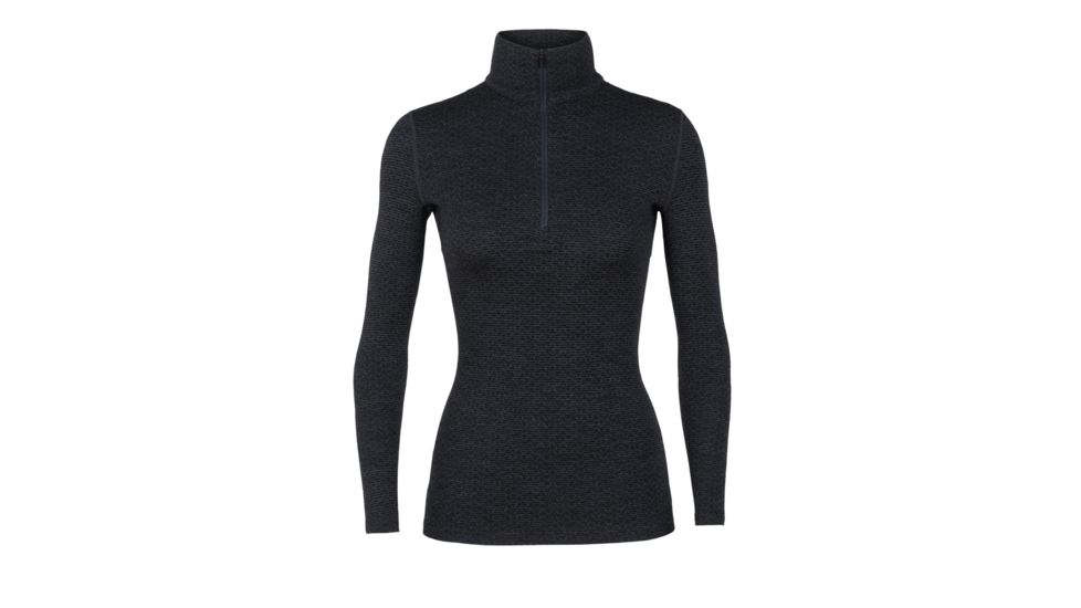 Icebreaker 250 Vertex Long Sleeve Half Zip Mountain Dash - Womens, Jet Heather/Black, Small, 104495-001-S