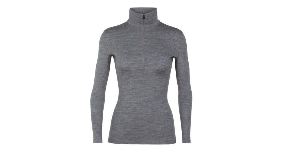 Icebreaker 260 Tech Long Sleeve Half Zip - Womens, Gritstone HTHR, Small, 104390013S