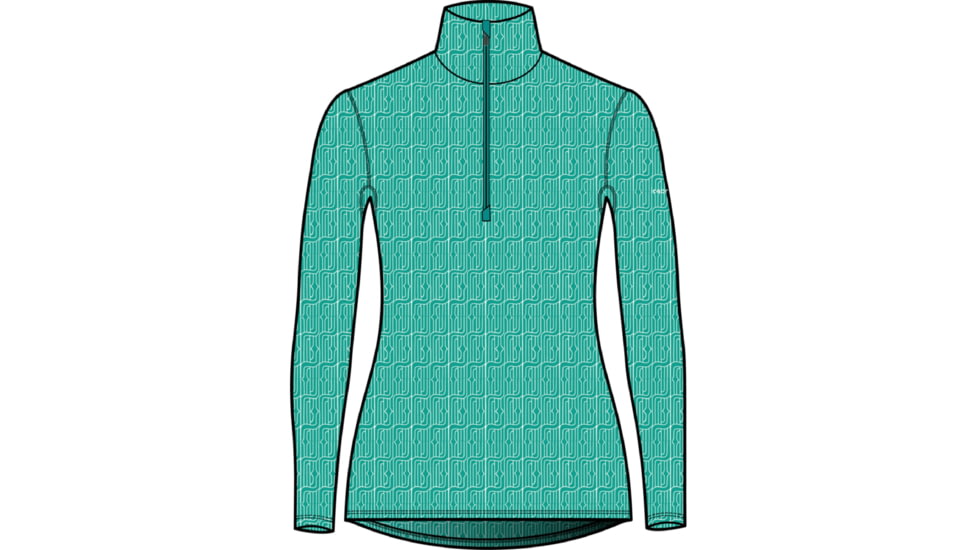 Icebreaker 260 Vertex Long Sleeve Half Zip Herenga Thermal Top - Women's, Flux Green/Snow/J, Small, IB0A56TA974S