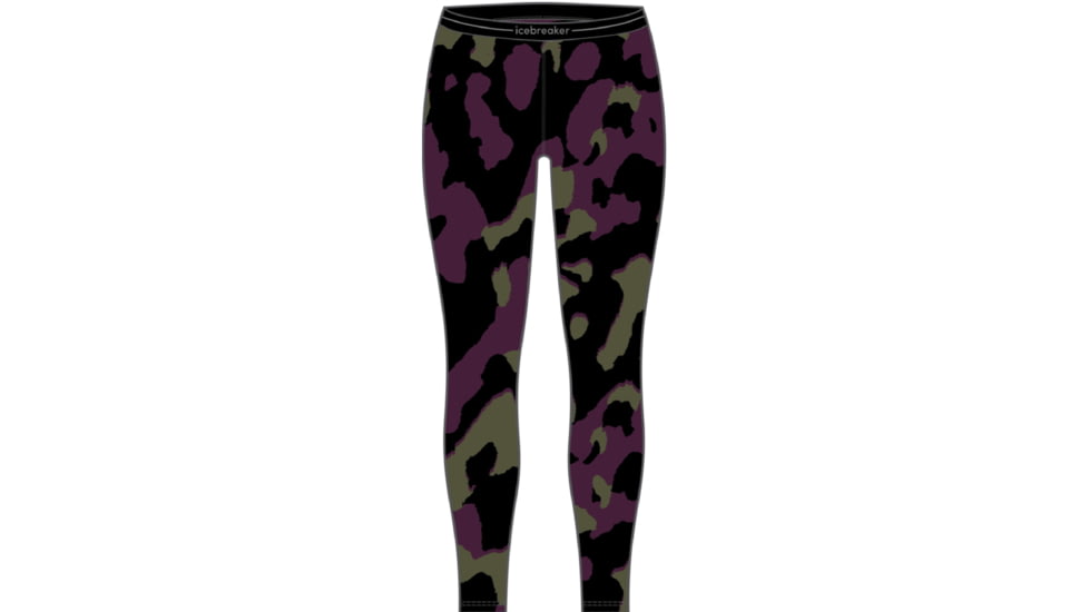 Icebreaker 260 Vertex Thermal Natural Shades Leggings - Women's, Black/Loden/Nightshade/J, Medium, IB0A56UO962M