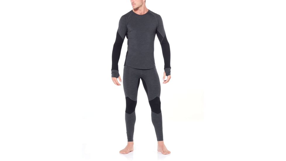 Icebreaker 260 Zone Long Sleeve Crewe - Mens, Jet HTHR/Black, Large, 104360A01L