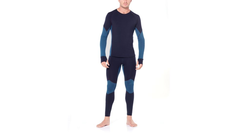 Icebreaker 260 Zone Long Sleeve Crewe - Mens, Midnight Navy/SURF, Extra Large, 104360B04XL