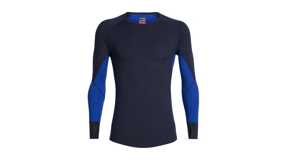 Icebreaker 260 Zone Long Sleeve Crewe - Mens, Midnight Navy/SURF, Extra Large, 104360B04XL